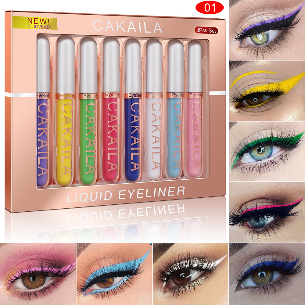 Beauty Makeup Eyeshadow - Set 8 Warna Pena Eyeliner Tahan