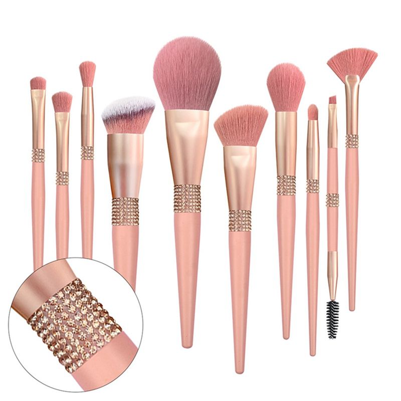 Beauty Makeup Filter - A38F 10Pcs Set Kuas Makeup Merah