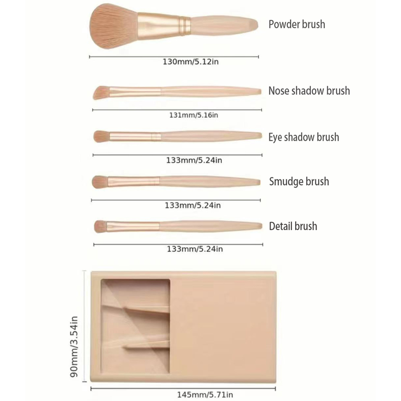 5 Buah Kit Kuas Kosmetik denga - Beauty Makeup Kit ulasan dan harga